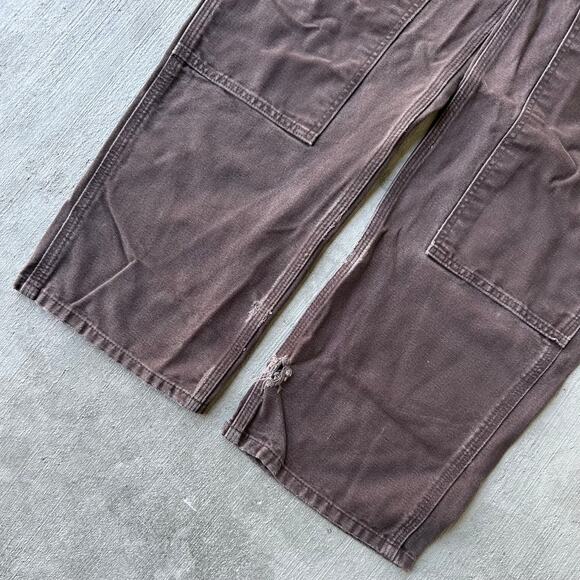 Vintage Y2K dark brown Carhartt double knee work wear carpenter pants - Picture 4 of 7
